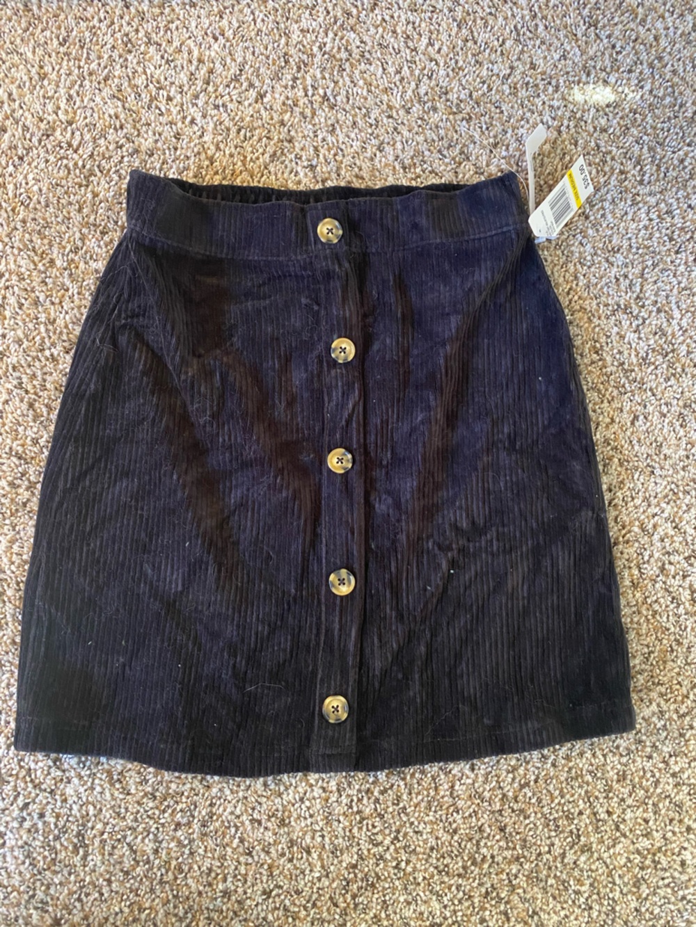 Wildflower Black Ribbed Skirt with Tag - Picture 2 of 5